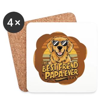 Chien avec des lunettes de soleil et du texte pour le meilleur ami - Dessous de verre (lot de 4) - blanc - Devant