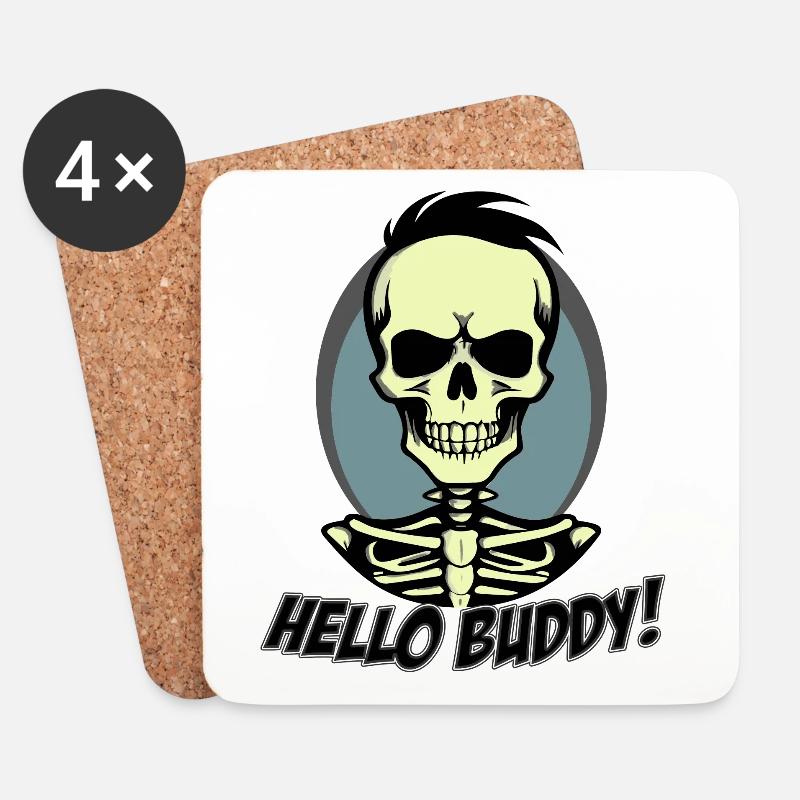 Hello Buddy 2 - Untersetzer (4er-Set) - Weiß