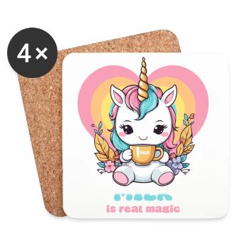Sweet Milk Unicorn - Coasters (set of 4) - white - Front