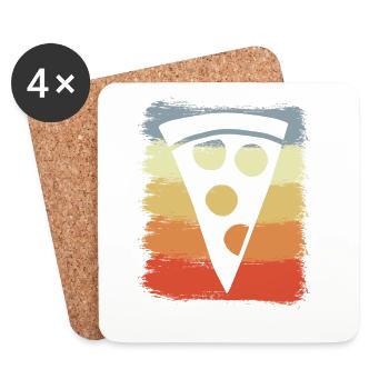 Vintage Pizza - Coasters (set of 4) - white - Front