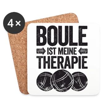 La boule est ma thérapie ! Joueur de boule - Dessous de verre (lot de 4) - blanc - Devant