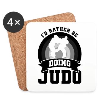 I'd rather do judo - Coasters (set of 4) - white - Front