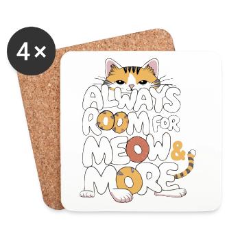 Playful Cat Quote for Lovers - Coasters (set of 4) - white - Front