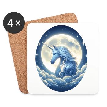 Fantaisie Licorne Chevaux Fans Licorne Amoureux - Dessous de verre (lot de 4) - blanc - Devant