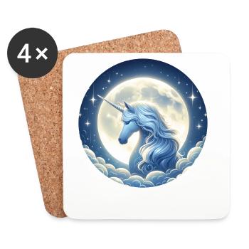 Fantaisie Licorne Chevaux Fans Licorne Amoureux - Dessous de verre (lot de 4) - blanc - Devant