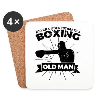 Boxer Grand-père - Dessous de verre (lot de 4) - blanc - Devant