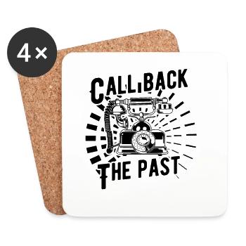 Old-fashioned telephone - Coasters (set of 4) - white - Front