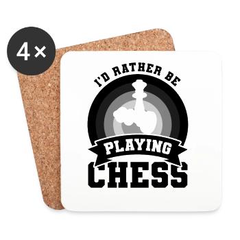 Chess Player Joke - Coasters (set of 4) - white - Front