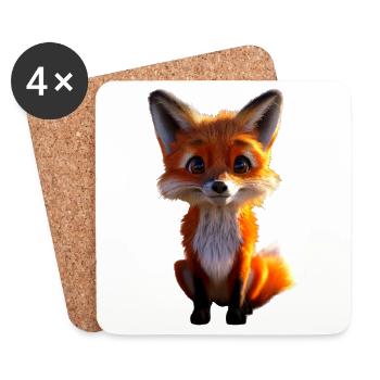 Fox I Love Foxes Red Fox Wild Cute Fox - Coasters (set of 4) - white - Front