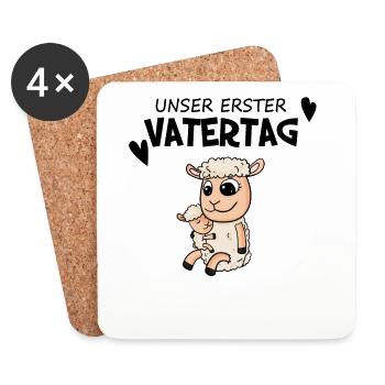 Vatertag Motiv - erster Vatertag Geschenk - Untersetzer (4er-Set) - Weiß - Vorne