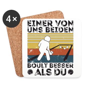 One of the two of us boult - bouler petanque - Coasters (set of 4) - white - Front