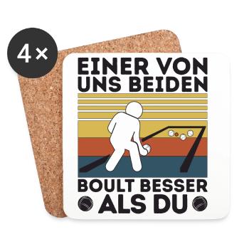 L’un de nous deux boult - bouler petanque - Dessous de verre (lot de 4) - blanc - Devant