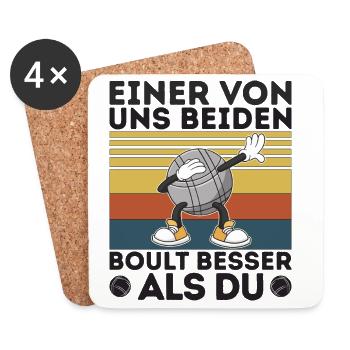 L’un de nous deux boult - bouler petanque - Dessous de verre (lot de 4) - blanc - Devant