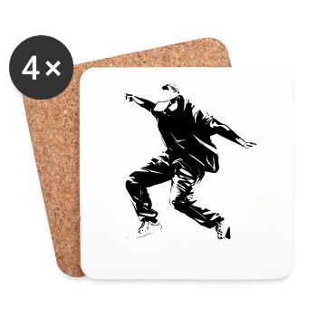 Graphismes de breakdance - Dessous de verre (lot de 4) - blanc - Devant