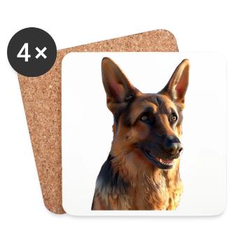 Schäferhund Hund Liebe Deutscher Schäferhund Hunde - Untersetzer (4er-Set) - Weiß - Vorne