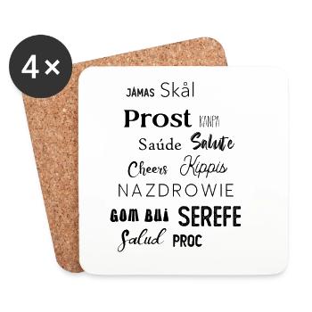 Cheers Prost Salute - Untersetzer (4er-Set) - Weiß - Vorne