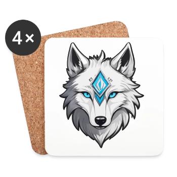 Loup Blanc - Dessous de verre (lot de 4) - blanc - Devant
