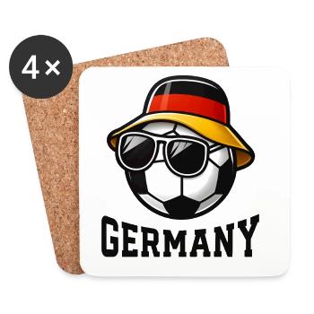 Fußball Deutschland Fan Flagge Team Mannschaft - Untersetzer (4er-Set) - Weiß - Vorne