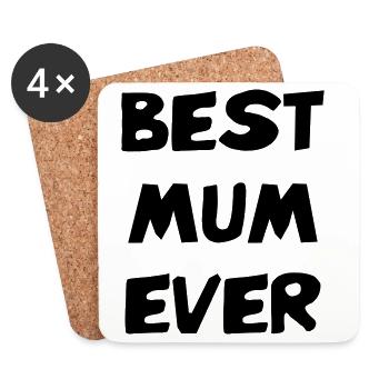 Best Mom Ever - Mother's Day - Coasters (set of 4) - white - Front