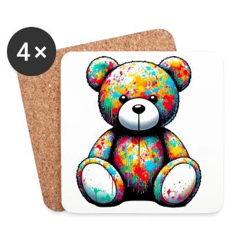 Orso orsacchiotto Ours en peluche - Dessous de verre (lot de 4) - blanc - Devant