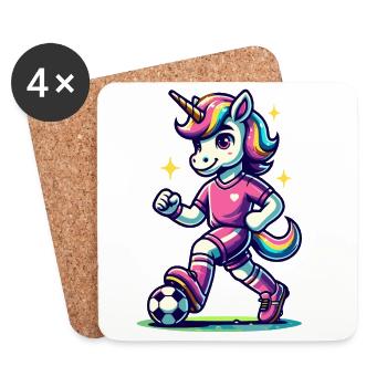 Fans de licornes de football Licornes de football Licorne - Dessous de verre (lot de 4) - blanc - Devant