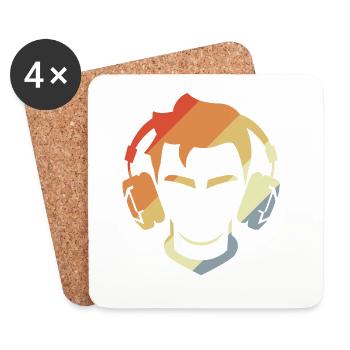 Gamer Vintage Look - Untersetzer (4er-Set) - Weiß - Vorne