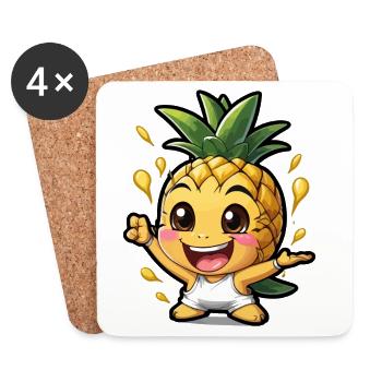 Funny Baby Pineapple - Coasters (set of 4) - white - Front