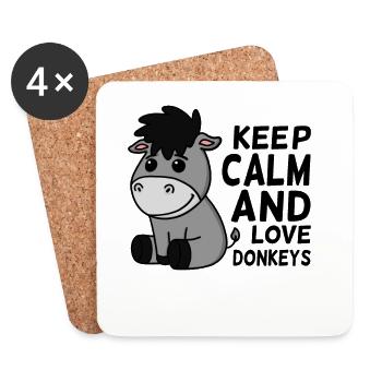 Donkey Love Saying Funny Gift - Coasters (set of 4) - white - Front