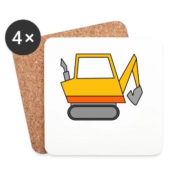 Excavator Construction Site Excavator Driver - Coasters (set of 4) - white - Front