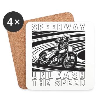 Speedway Racer Illustration - Coasters (set of 4) - white - Front