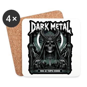 Dark Metal Skeletal Cult - Coasters (set of 4) - white - Front
