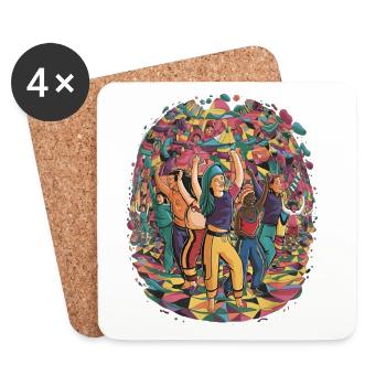 Fête de la Diverité Chromatique - Dessous de verre (lot de 4) - blanc - Devant