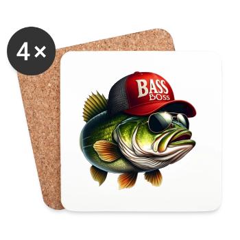gestreifte Bass-Vibes - Untersetzer (4er-Set) - Weiß - Vorne