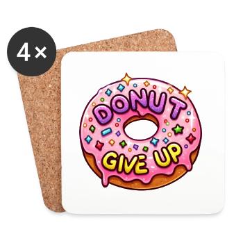 Donut abandonner - Dessous de verre (lot de 4) - blanc - Devant