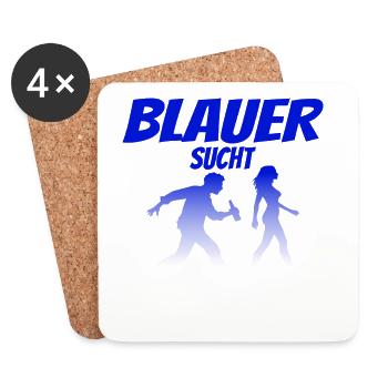 Blauer Sucht Frau - Untersetzer (4er-Set) - Weiß - Vorne