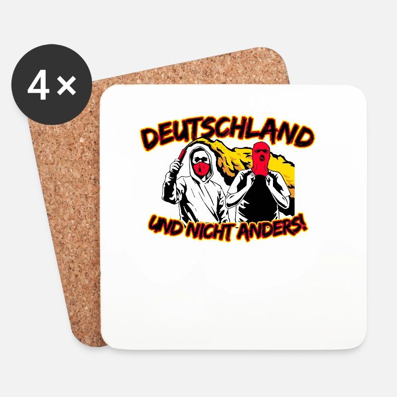 Deutschland und nicht anders UPDATE - Untersetzer (4er-Set) - Weiß