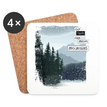 Our faith can move mountains - Coasters (set of 4) - white - Front