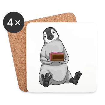 Pinguin Kuchen - Untersetzer (4er-Set) - Weiß - Vorne