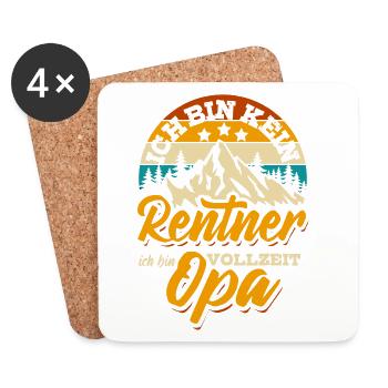 Ich bin kein Rentner ich bin Vollzeit Opa - Untersetzer (4er-Set) - Weiß - Vorne