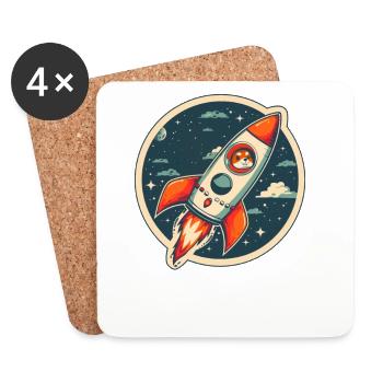 To The Moon Shiba Inu Rocket Crypto Currency - Coasters (set of 4) - white - Front