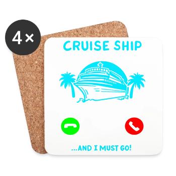 Kreuzfahrt Sommerurlaub - Untersetzer (4er-Set) - Weiß - Vorne