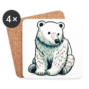 Polar bear - Coasters (set of 4) - white - Front
