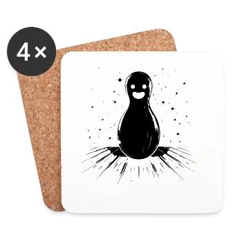 Lustiger Bowling Pin - Untersetzer (4er-Set) - Weiß - Vorne