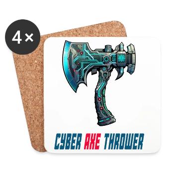 Cyber axe throwing axe sport design - Coasters (set of 4) - white - Front