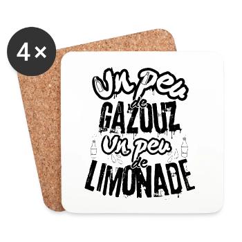 Un Peu de Gazouz, Un Peu de Limonade Humour Kabyle - Dessous de verre (lot de 4) - blanc - Devant