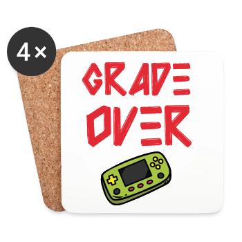 Game Over: Abschluss gewonnen! - Untersetzer (4er-Set) - Weiß - Vorne