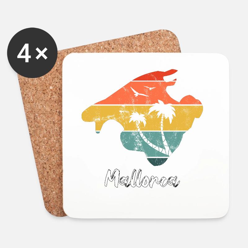 Mallorca Urlaub Balearen retro vintage Design - Untersetzer (4er-Set) - Weiß