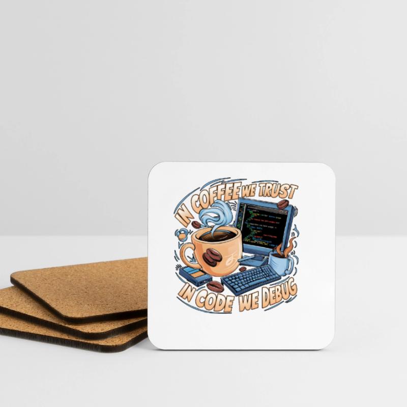 CoffeeCode Debug: In Code We Debug Coasters (set of 4)