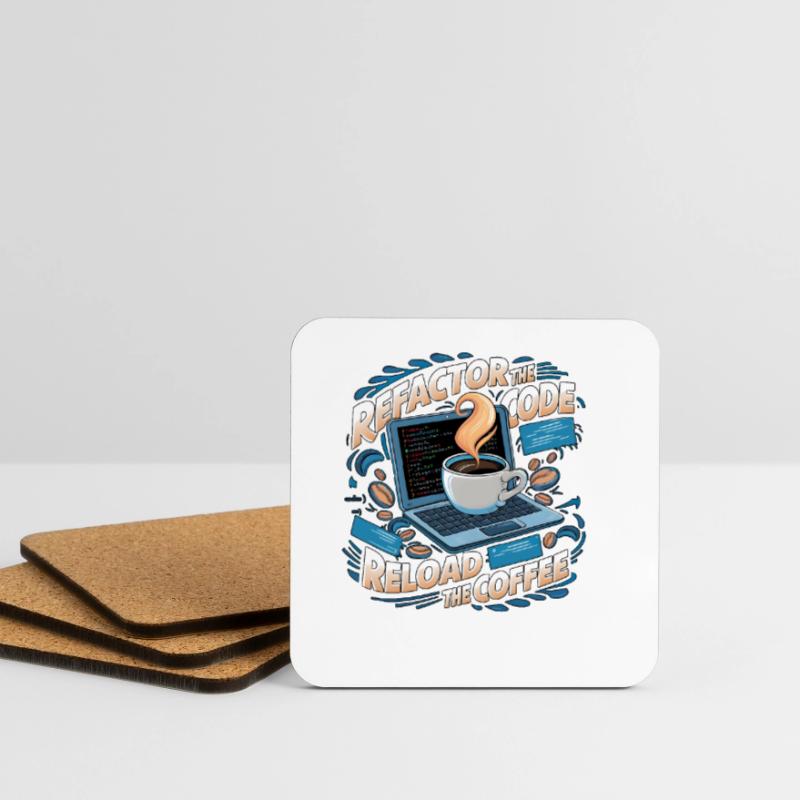 Programmers generate code from coffee Coasters (set of 4)