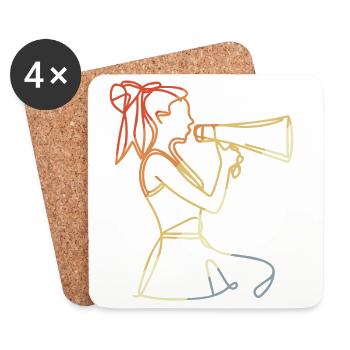 Cheerleader Vintage Look - Coasters (set of 4) - white - Front